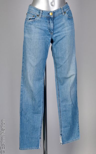 CHLOE
TWO light blue denim JEANS: the first...