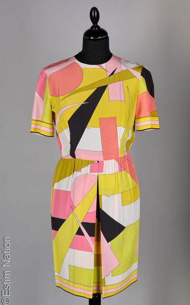 EMILIO PUCCI CIRCA 1960
SILK DRESS with pink...