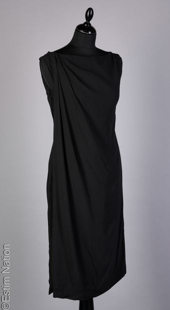 LORENE CIRCA 1960
DRESS in black silk crepe...