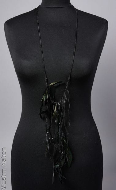 MAJE, ANONYMOUS
NECKLACE with ribbon, black...