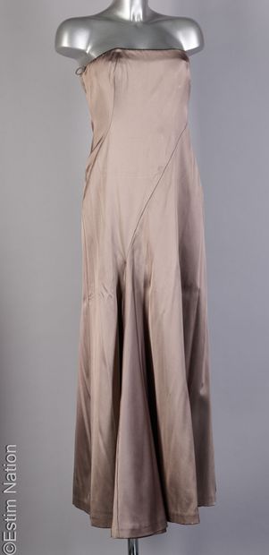 GENNY
Steel grey silk and nylon bustier evening...