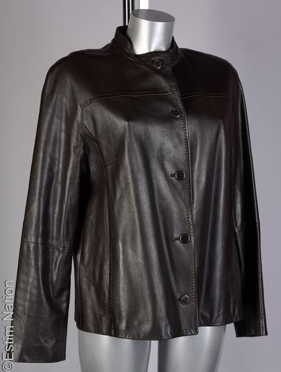 MAX MARA
Ebony lambskin overstitched jacket,...