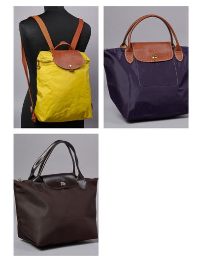 LONGCHAMP
THREE BAGS folded in nylon and...
