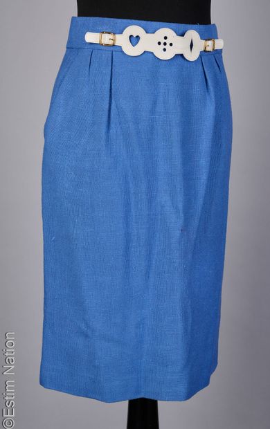 HERMES VINTAGE
JUPE en rayon et lin bleu...