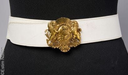 REVILLON, GENNY
TWO LARGE leather BELTS:...