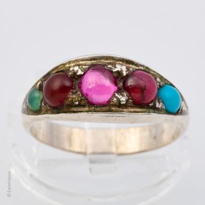 ANONYMOUS
RING in silver 800/°° and multicolored...