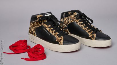 CRIME LONDON
PAIR OF black calfskin and spotted...