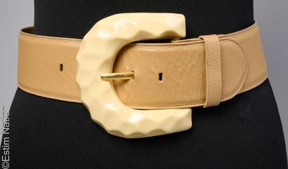 REVILLON, GENNY
TWO LARGE leather BELTS:...