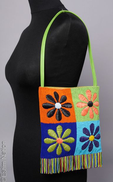 MOSCHINO VINTAGE
PETIT SAC en cuir vert et...
