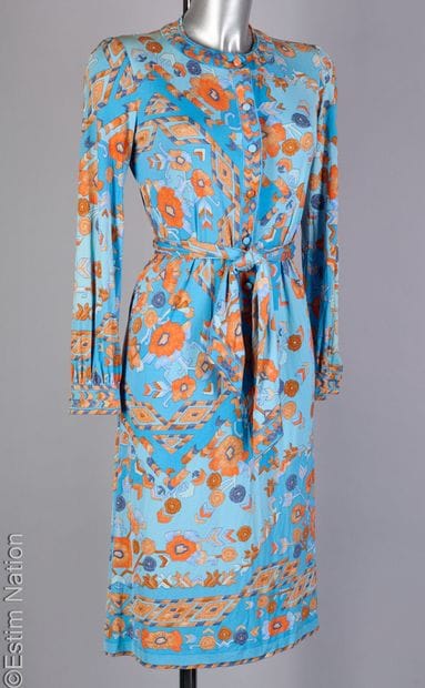 VINTAGE LEONARD
Blue mikado silk jersey DRESS...