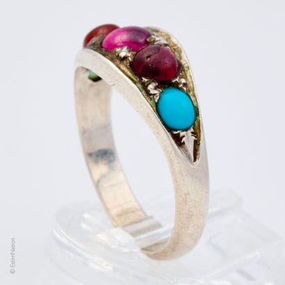ANONYMOUS
RING in silver 800/°° and multicolored...