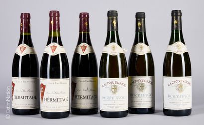 RHÔNE
6 bouteilles : 3 Hermitage 1996 La...