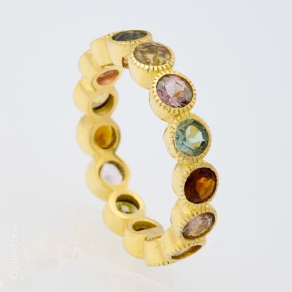 BAGUE TOURMALINES
Bague en argent doré 925/°°...