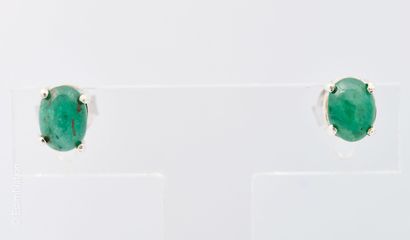 BOUCLE D'OREILLES EMERAUDE 
Paire de boucles...