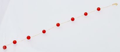 BRACELET OR JAUNE ET PERLES ORANGES
Fin Bracelet...