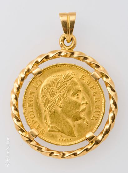 PENDENTIF OR 20 FRANCS 
Pendentif la monture...