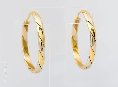 ANNEAUX D'OREILLES EN OR DEUX TONS
Paire...