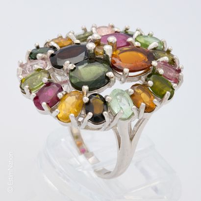 BAGUE TOURMALINES
Bague en argent 925/°°,...