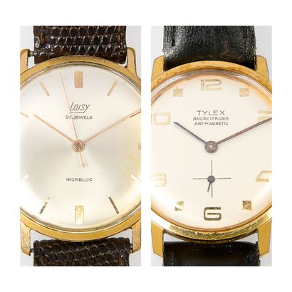 LOISY - TYLEX 
Ensemble de deux montres bracelet...