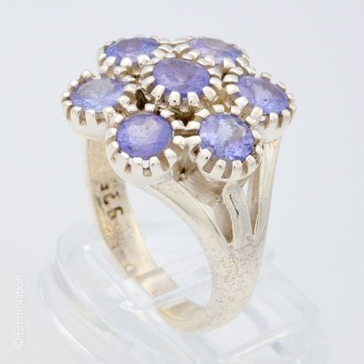BAGUE TANZANITES
Bague en argent 925/°°,...