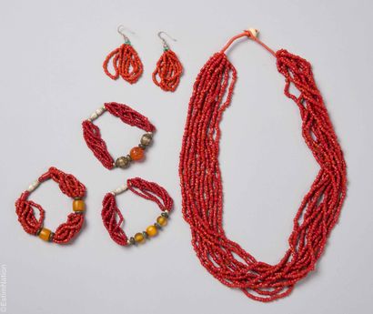 ANONYMOUS
Coral and tinted bamboo coral glass...