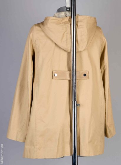 MAJE
Hooded PARKA in beige cotton gabardine...