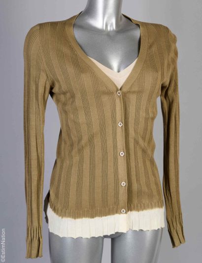PRADA
TWIN SET in beige and khaki ribbed...