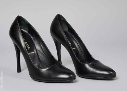 PRADA
Pair of black leather ESCARPINS (P...