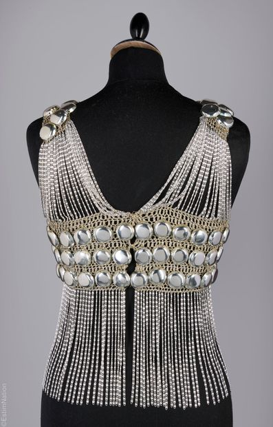 LORIS AZZARO COUTURE CIRCA 1972/75
TOP argenté...
