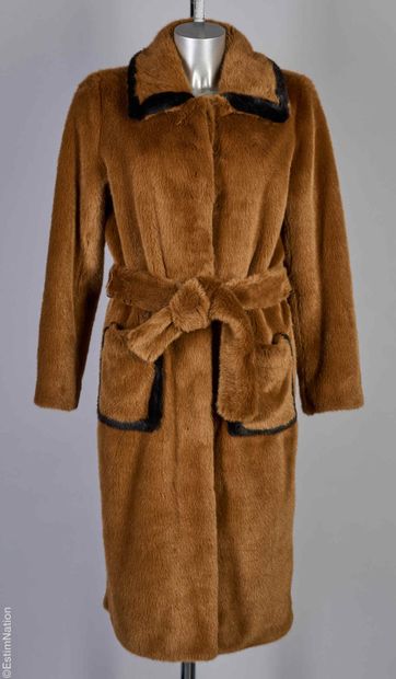 SANDRO
MANTEAU en fausse fourrure caramel...