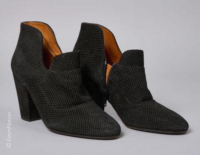 CHIE MIHARA
Pair of black leather high-top...