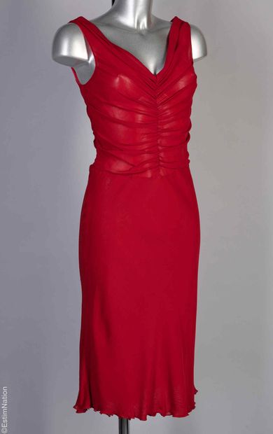 RED VALENTINO
ROBE en soie stretch rouge,...