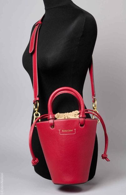 SEE BY CHLOE
Gooseberry grained leather bucket...