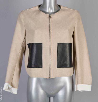 SANDRO
SHORT JACKET in natural linen lined...