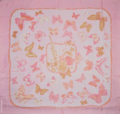 HERMES
LARGE CARRE in printed chiffon titled...