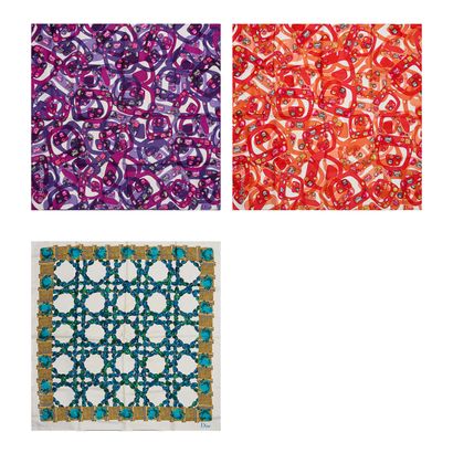 CHRISTIAN DIOR
TROIS PETITS CARRES en twill...