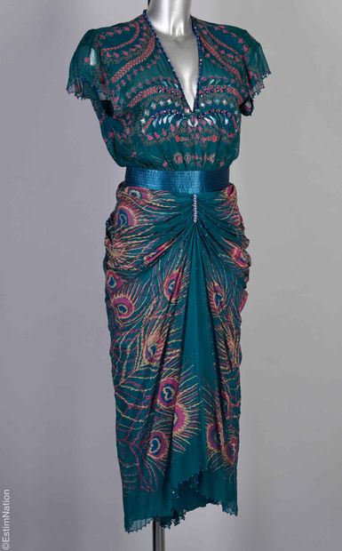 ZANDRA RHODES CIRCA 1978/80
ROBE en mousseline...