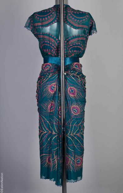 ZANDRA RHODES CIRCA 1978/80
ROBE en mousseline...