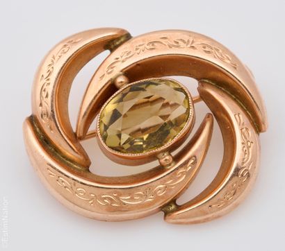 BROCHE OR CITRINE
Broche en or jaune 14K...