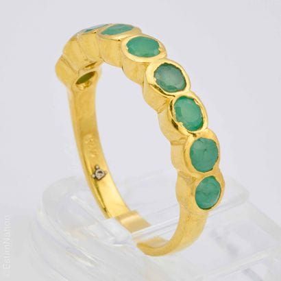 BAGUE 
Bague en argent doré 925/°°rehaussée...