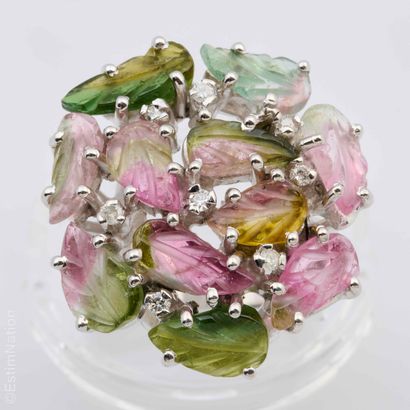 BAGUE TOURMALINES
Bague en argent 925/°°...