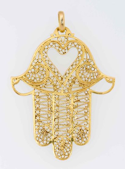 PENDENTIF OR JAUNE MAIN DE FATMA
Important...