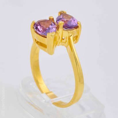 BAGUE AMETHYSTES
Bague en argent doré 925/°°...