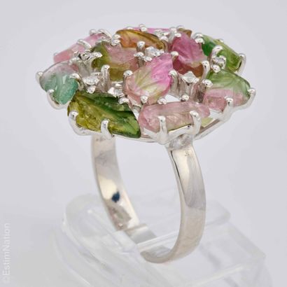 BAGUE TOURMALINES
Bague en argent 925/°°...