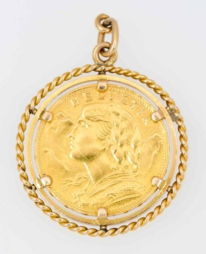 MEDAILLE 20 FRANCS OR 
Médaille en or jaune...