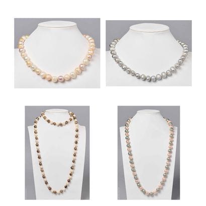 LOT DE COLLIERS DE PERLES D'EAU DOUCE ET...