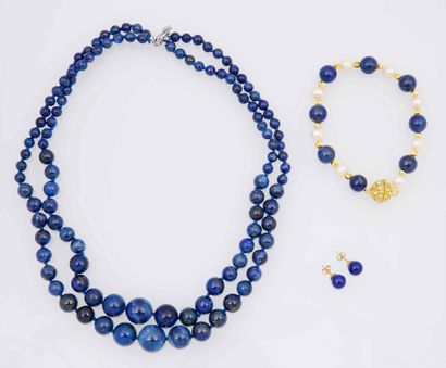 BIJOUX LAPIS-LAZULI
Ensemble de bijoux comprenant...