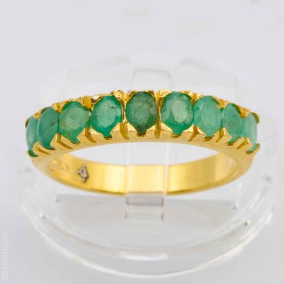 BAGUE EMERAUDES
Bague en argent doré 925/°°rehaussée...