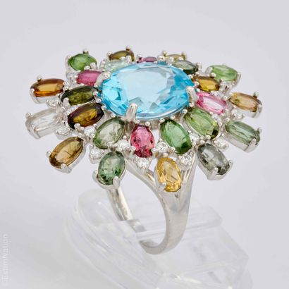 BAGUE TOPAZES TOURMALINES
Importante bague...