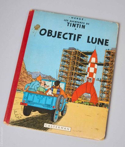 TINTIN 
HERGE 
Tintin Objectif Lune, Casterman...